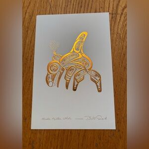 Bill Reid Haida Killer Whale SKAANA Print, Copper Embossed